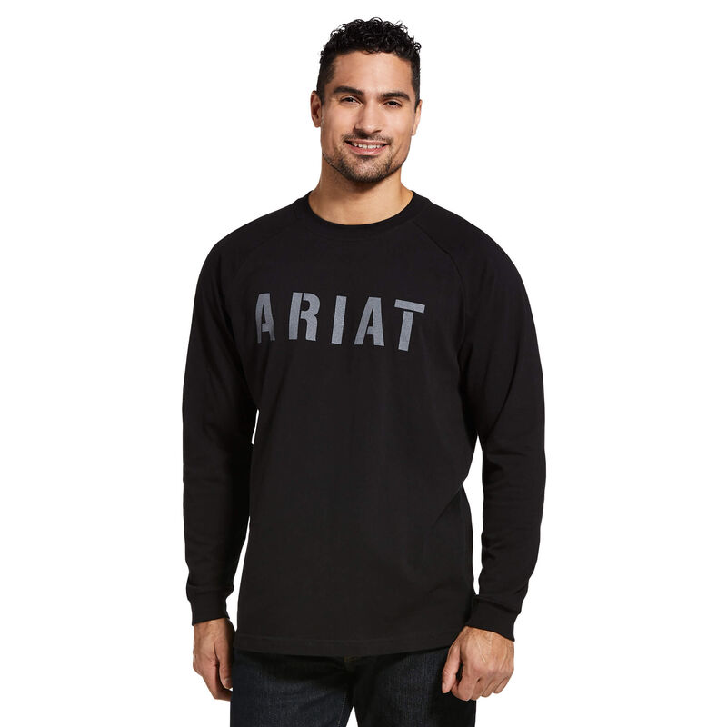 Ariat T-Shirts Herren - Rebar Cottonstrong Block Schwarz ( FGBOS-7648 )